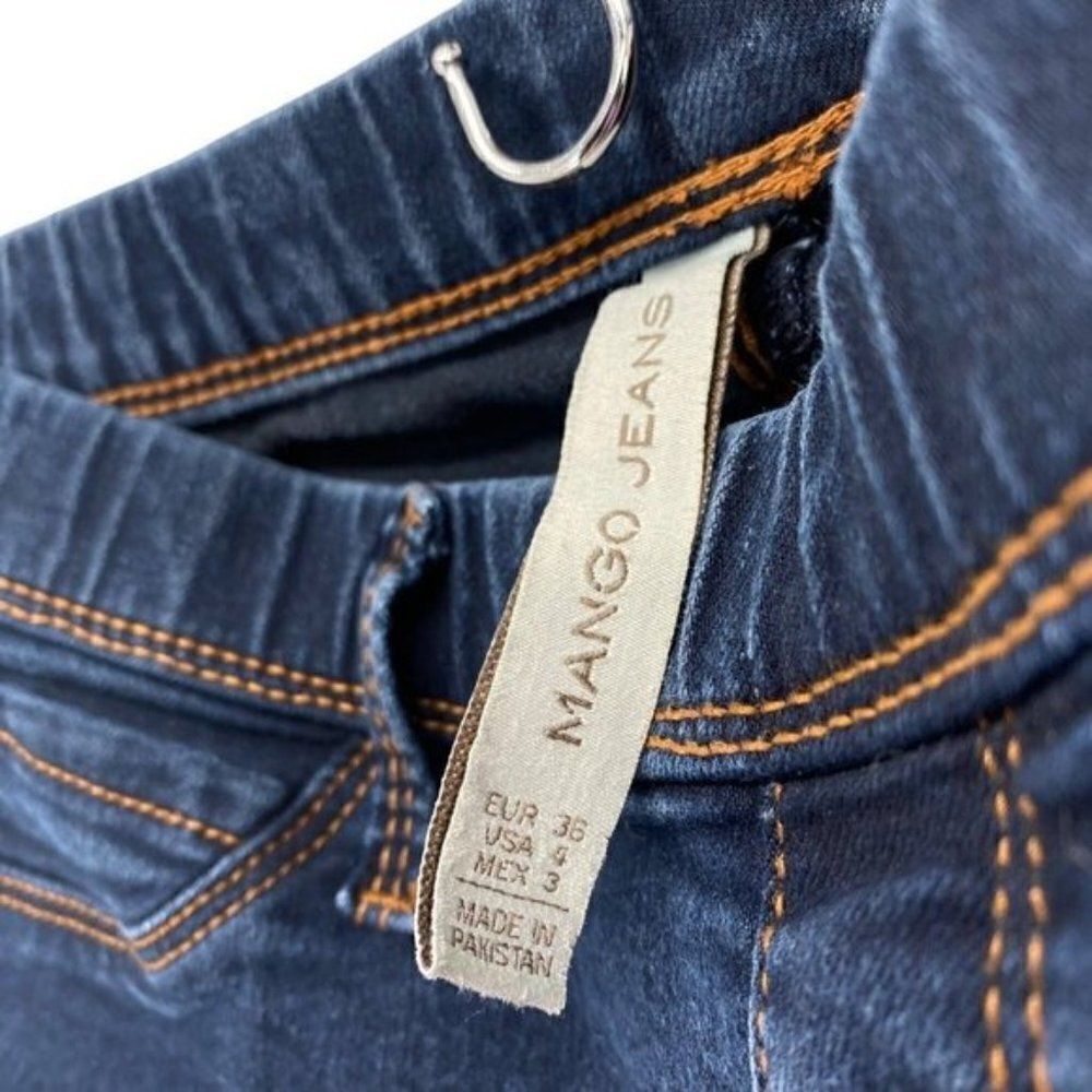 Mango Jeans Womens Denim Jeggings Cotton Blend Skinny Elastic Waist - Picture 10 of 11